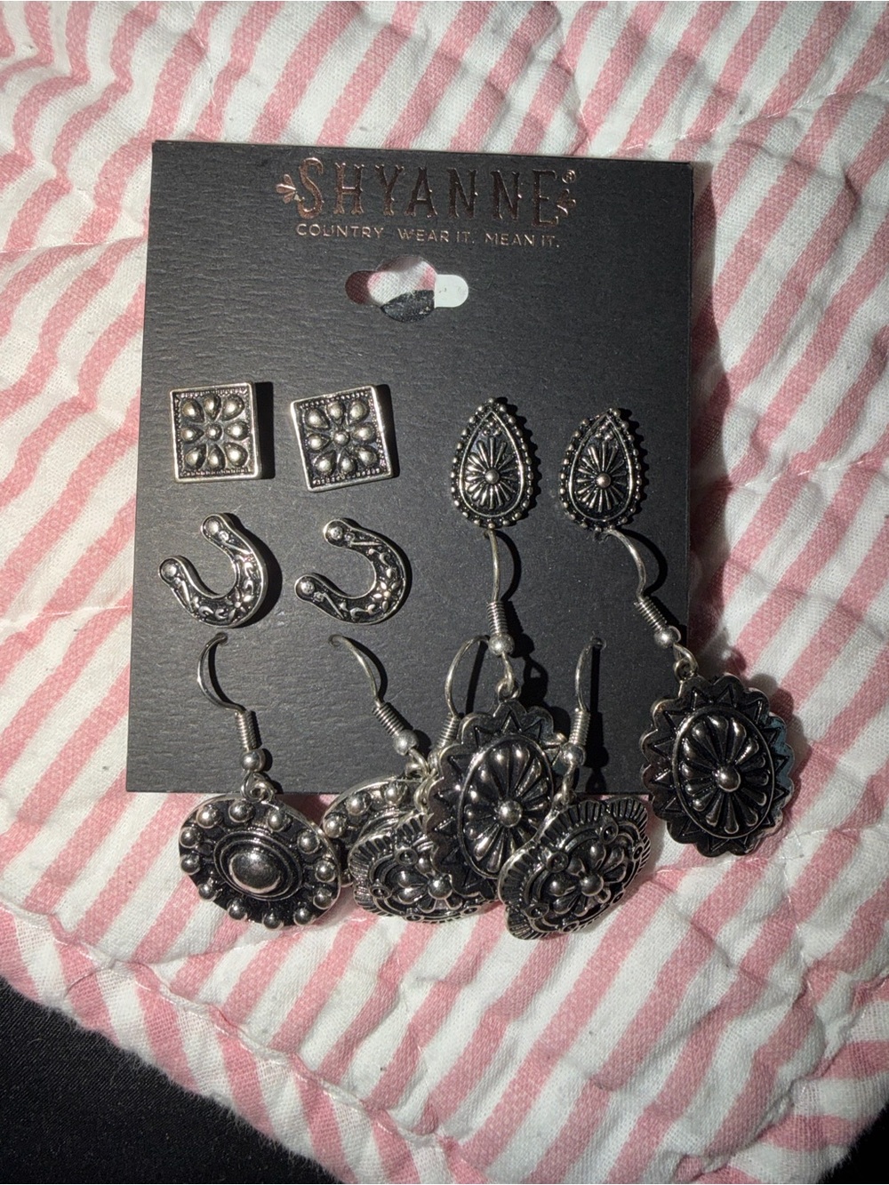 Shyanne Silver-Tone Mixed Floral and Teardrop Earring Set